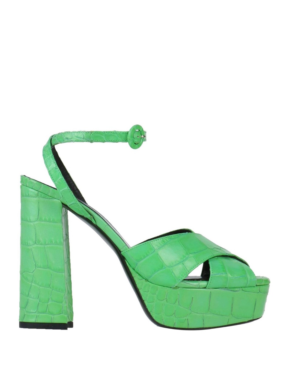 Ermanno Scervino Green Platform Block Heel Sandals